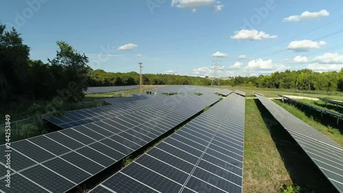 Solar Panels Collect Alternative Energy Aerial