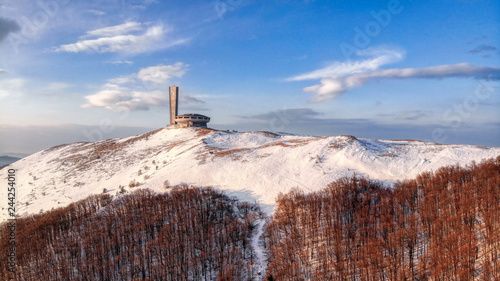 Buzludzha aerial panoarama photo