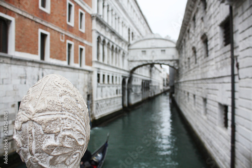 Venice / Italy - February 02 2018. Bridge of Sighs designed by Antonio Contino. Venice, view of the the Grand canal.  Venetian architecture.  photo