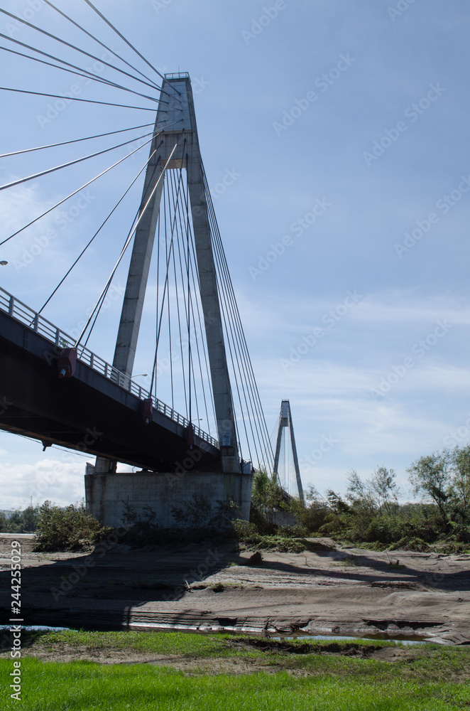 Naklejka premium 大きな橋と大水