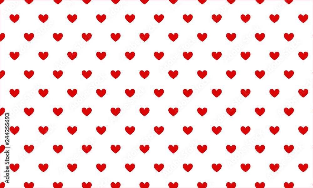 Small red hearts on white background seamless pattern for Valentine's Day - obrazy, fototapety, plakaty 