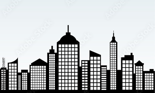 city skyline silhouette with window vector illustration © Rapit