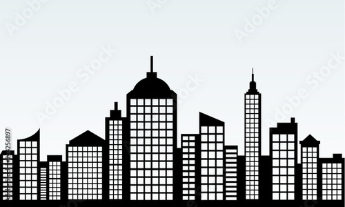 city skyline silhouette with window vector illustration