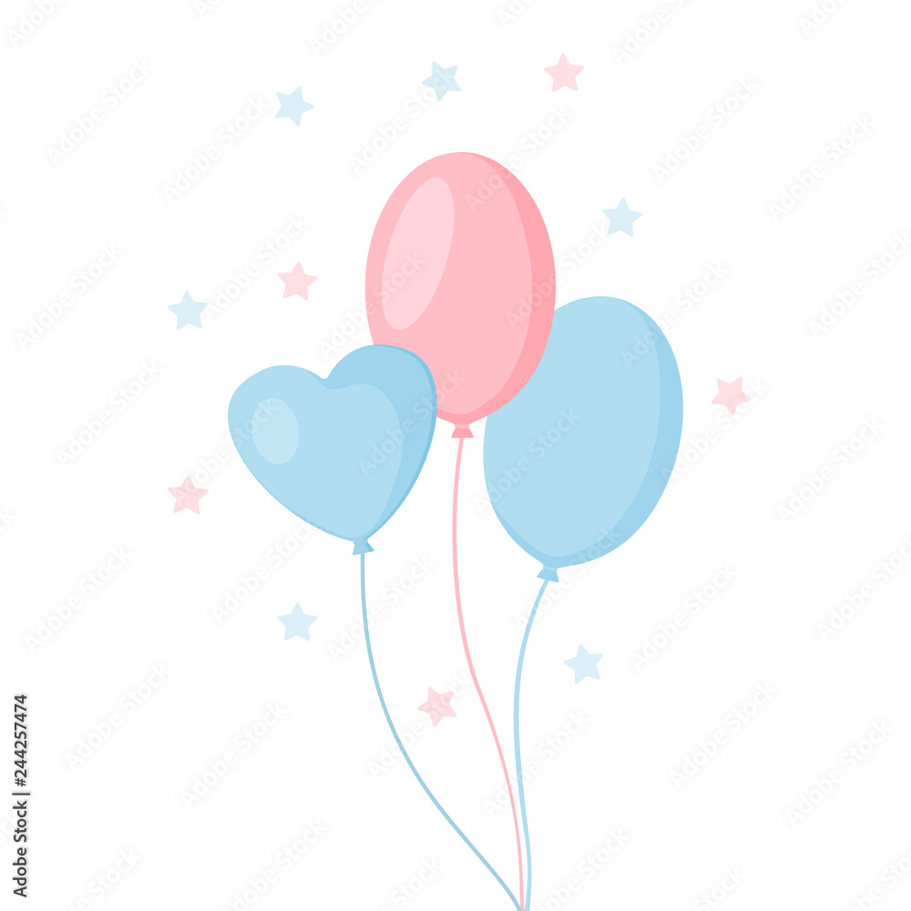 Illustration of balloons on a white background