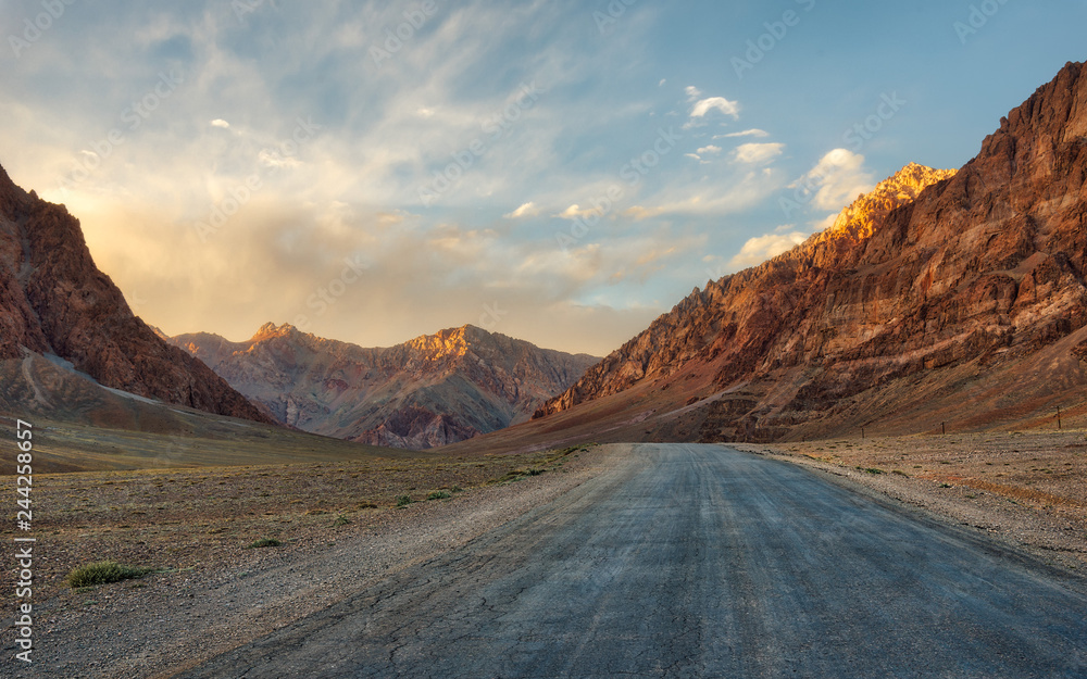 Long Pamir Highway M41, taken in Tajikistan in August 2018 taken in hdr