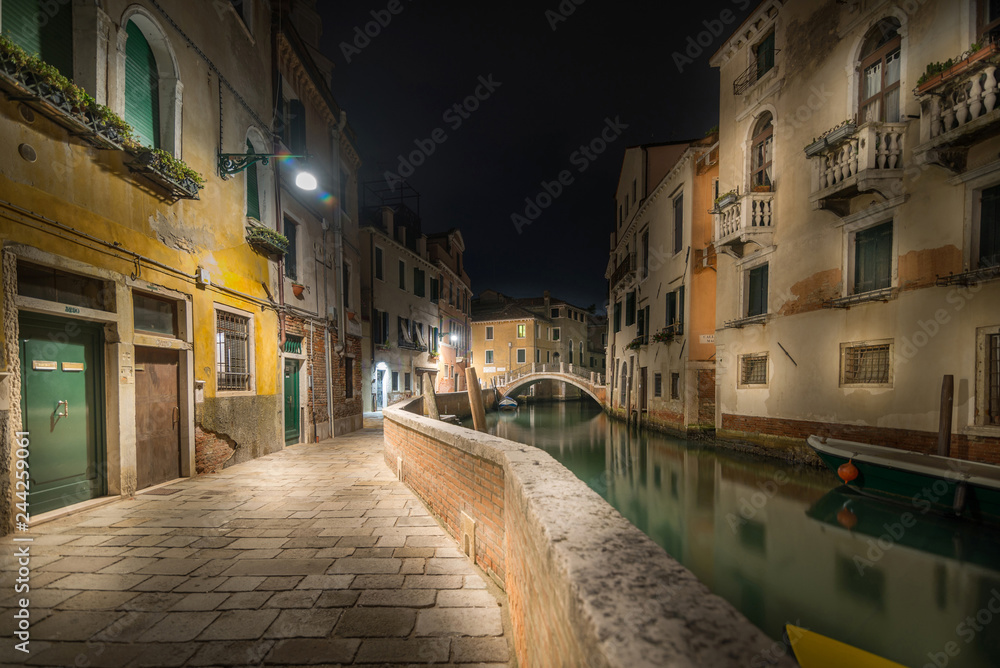 street in Venice late at night