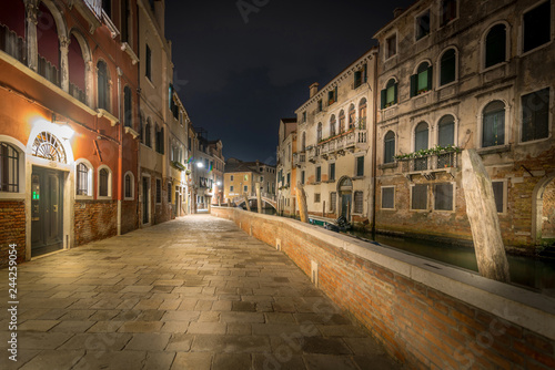 street in Venice by night