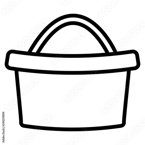 cute basket isolated icon