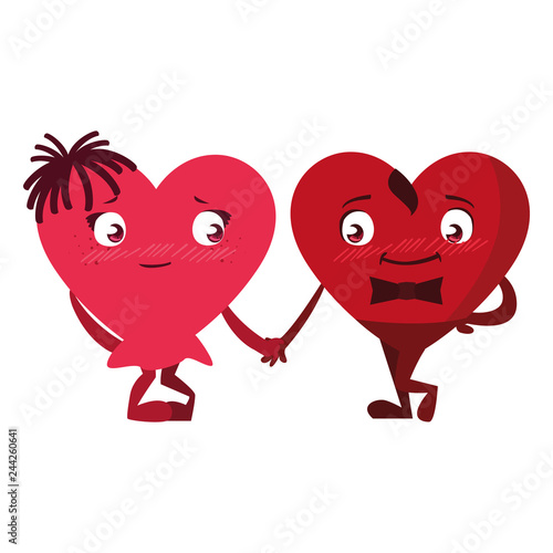hearts couple emoticons characters