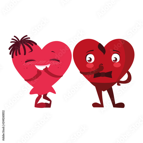 hearts couple emoticons characters