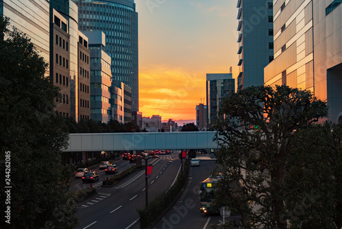 大宮駅前の夕焼け