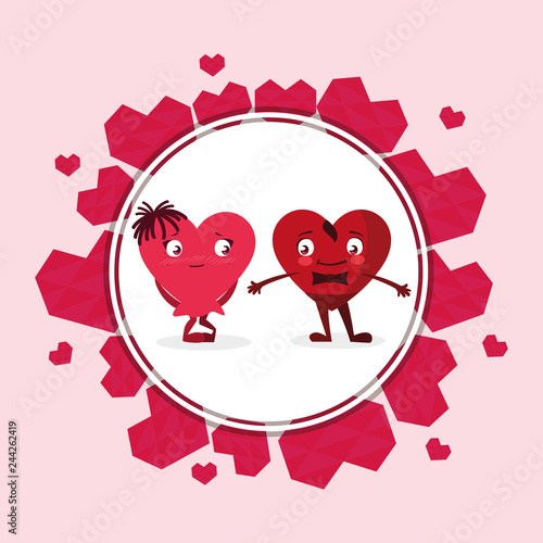 hearts couple emoticons characters