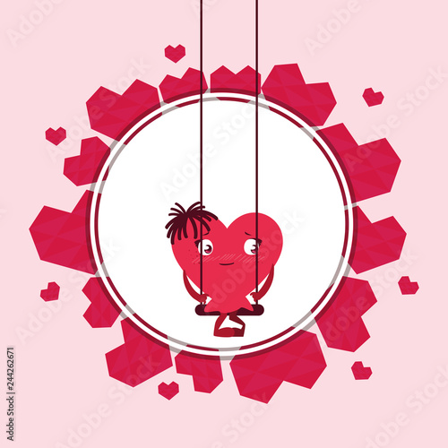 heart in swing emoticon character