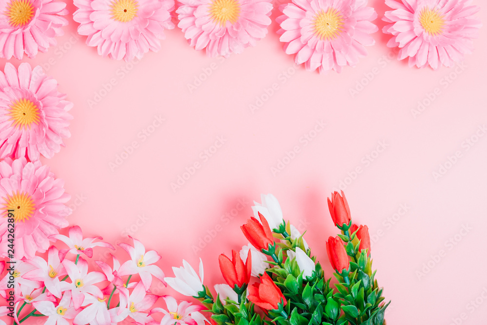 Beautiful flowers top view Beautiful flowers top view