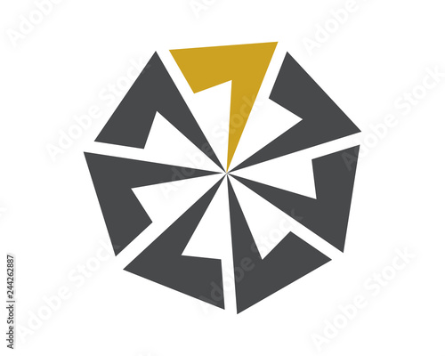 windmill abstract 7 logo template