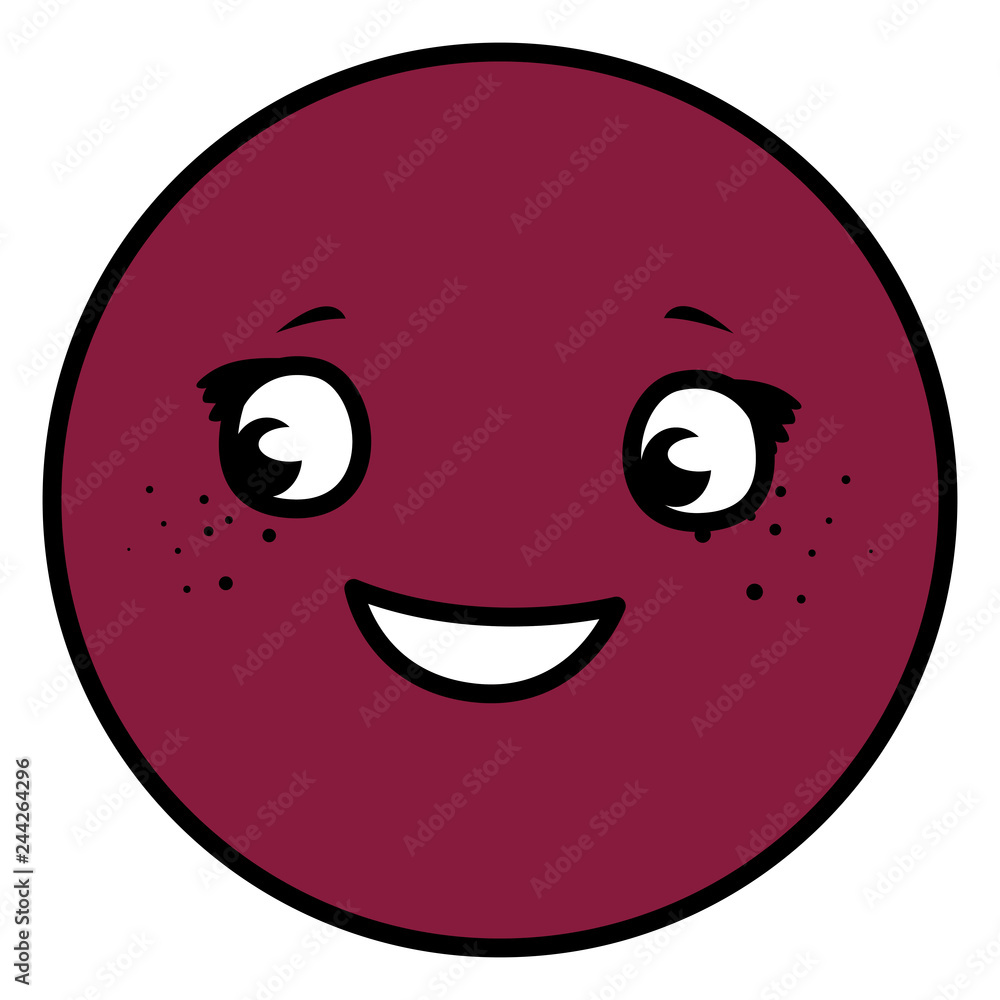 Fototapeta premium happy emoticon kawaii character