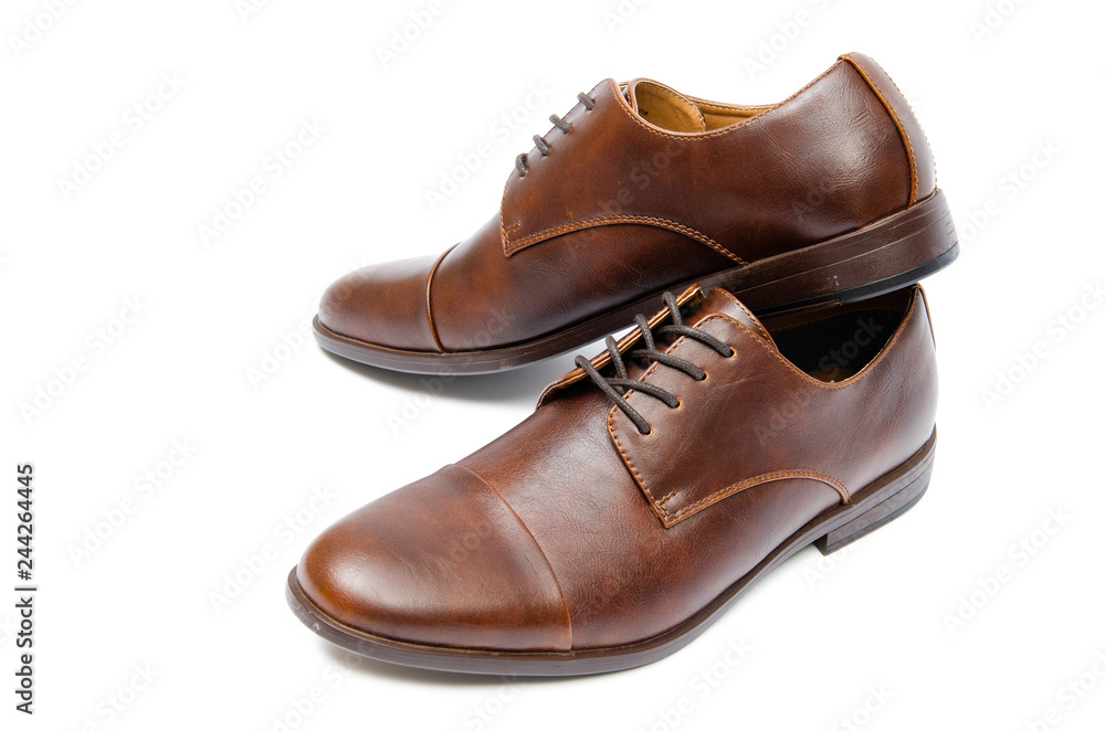 Brown shoes isolated on white background