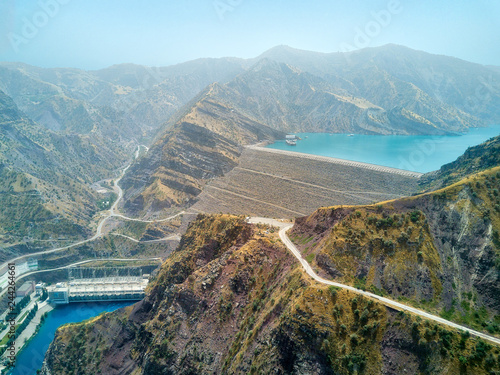 Nurek Dam Spillway, taken in Tajikistan in August 2018 taken in hdr