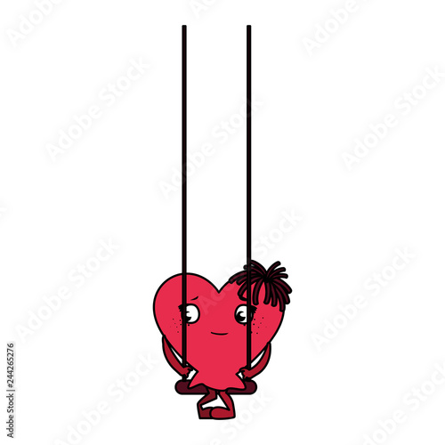 heart in swing emoticon character