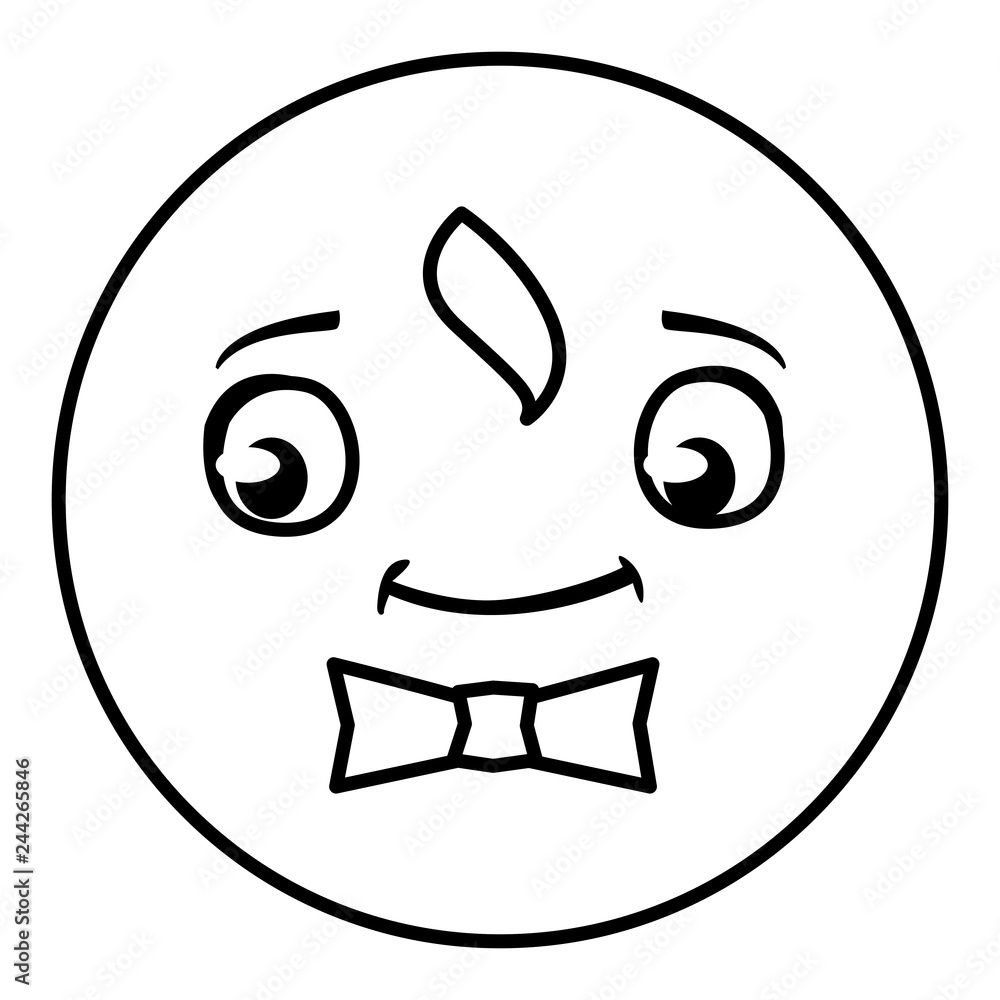 Obraz premium happy gentleman emoticon with bowtie