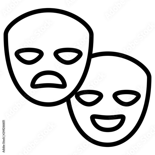 theatrical masks isolated icon
