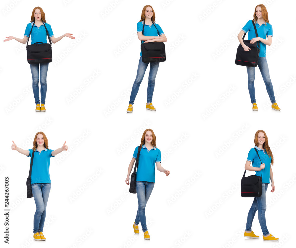 Young student isolated on white Young student isolated on white