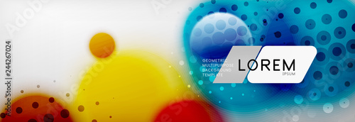 Background abstract - blurred dotted color circle shape, techno bubbles