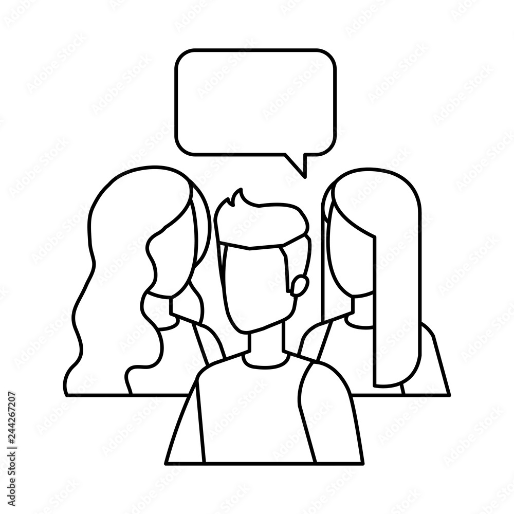Obraz premium group of people with speech bubble characters