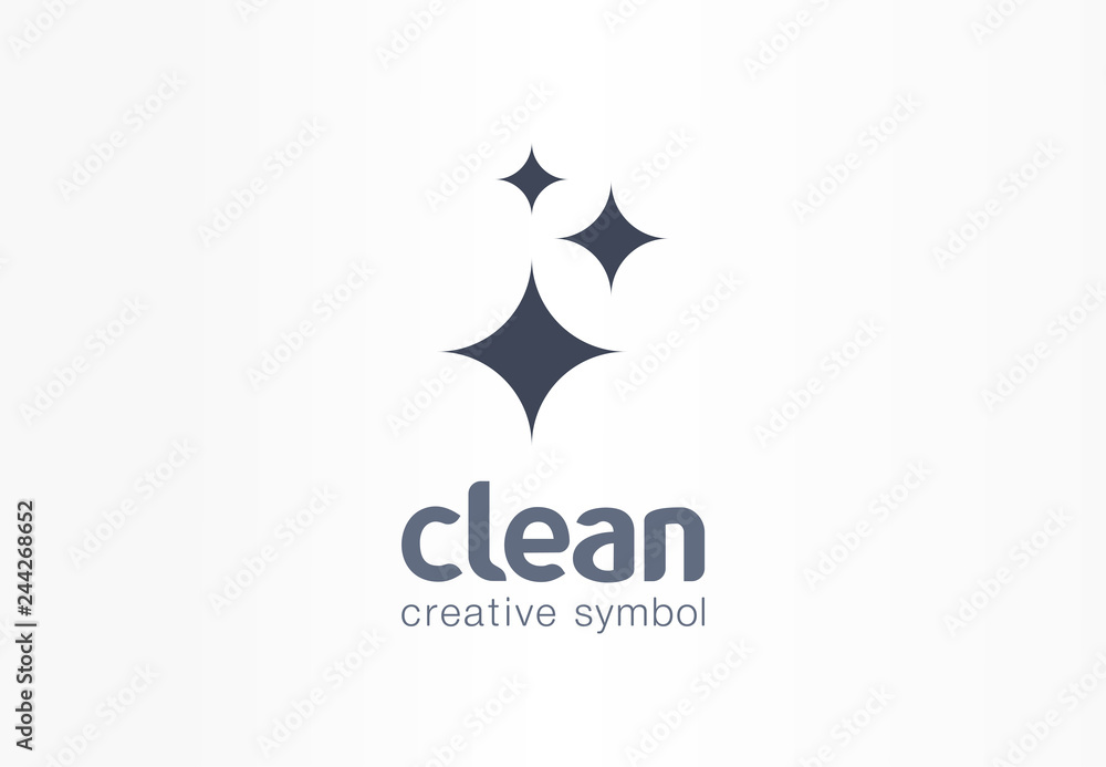 Sparkle star, fresh creative symbol concept. Lightning, astronomy, glare, cleaning company abstract business logo. Housekeep, shine, cleaner icon