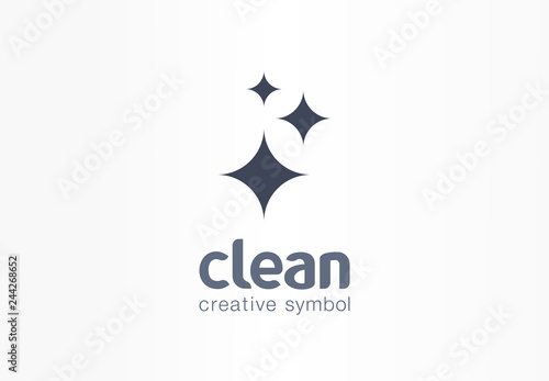 Sparkle star, fresh creative symbol concept. Lightning, astronomy, glare, cleaning company abstract business logo. Housekeep, shine, cleaner icon