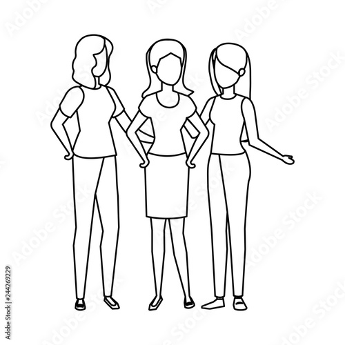 group of girls avatars characters