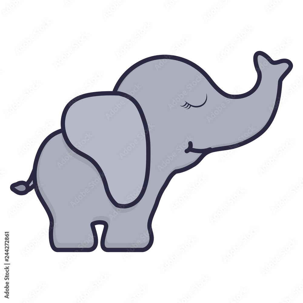 Fototapeta premium cute and little elephant character