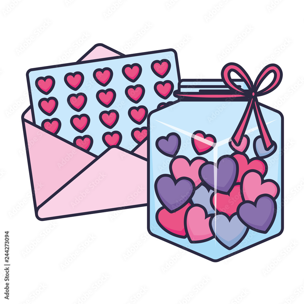 cute mason jar with love hearts and envelope cute mason jar with love hearts and envelope