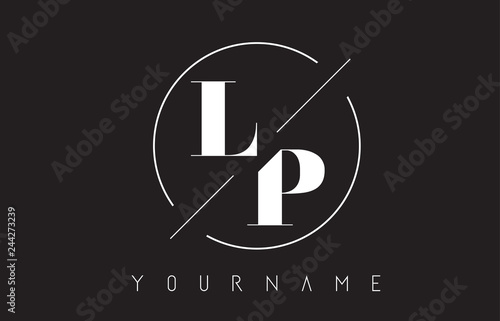 LP Letter Logo with Cutted and Intersected Design