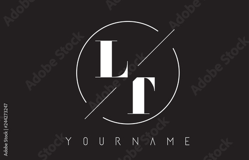 LT Letter Logo with Cutted and Intersected Design