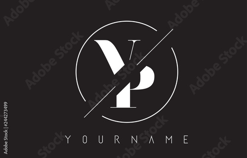 VP Letter Logo with Cutted and Intersected Design