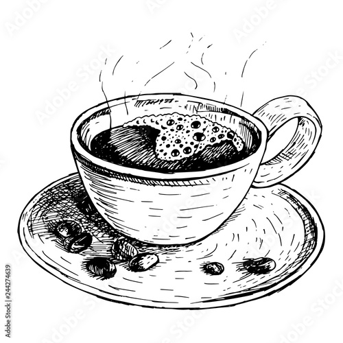 Hand drawn coffee cup. Vector sketch