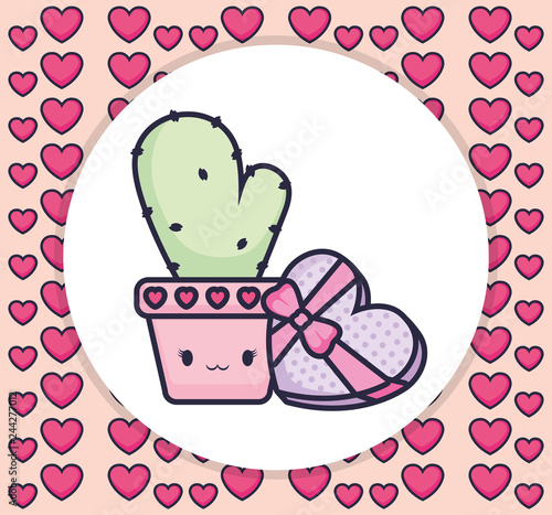 cute cactus plant kawaii character