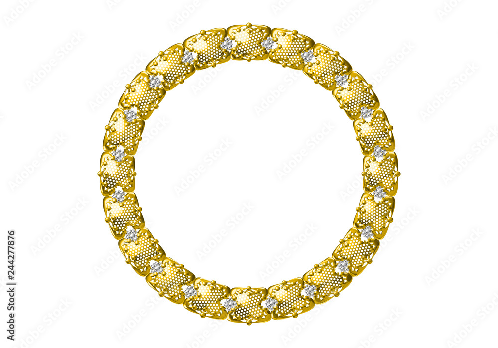 Necklace made of gold.3D rendering Necklace made of gold.3D rendering