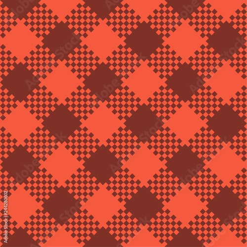 Living Coral Tartan Seamless Pattern Background