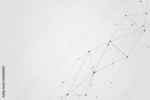 Global network connection with business concept and world map line, vector illustrator