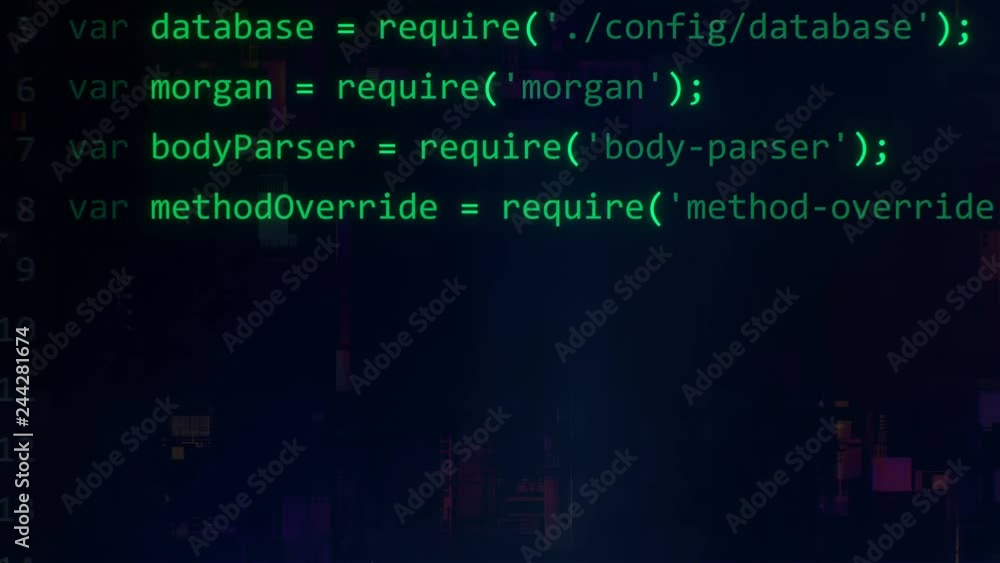 Green code editor interface. Programming software screen with syntax highlighting. Code writing/ Debugging process. Green code editor interface. Programming software screen with syntax highlighting. Code writing/ Debugging process.