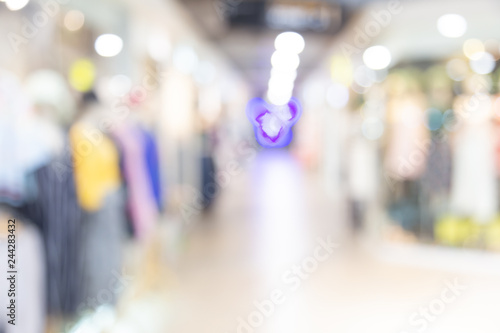 Abstract blurred shopping mall of department store with people background, holidays and black friday concept.