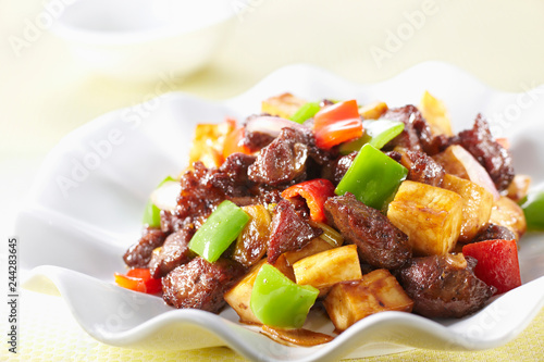 Delicious Chinese cuisine, fried beef