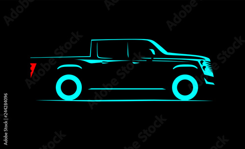 simple silhouette contour large SUV
