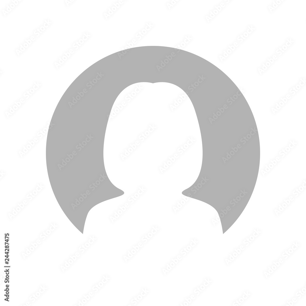 Woman silhouette in circle. Vector icon. Woman silhouette in circle. Vector icon.