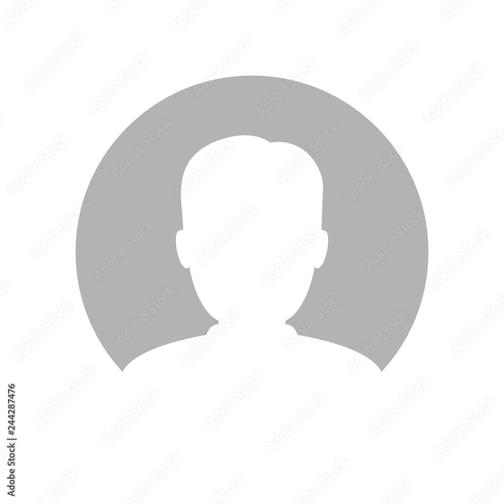 Man silhouette in circle. Vector icon.