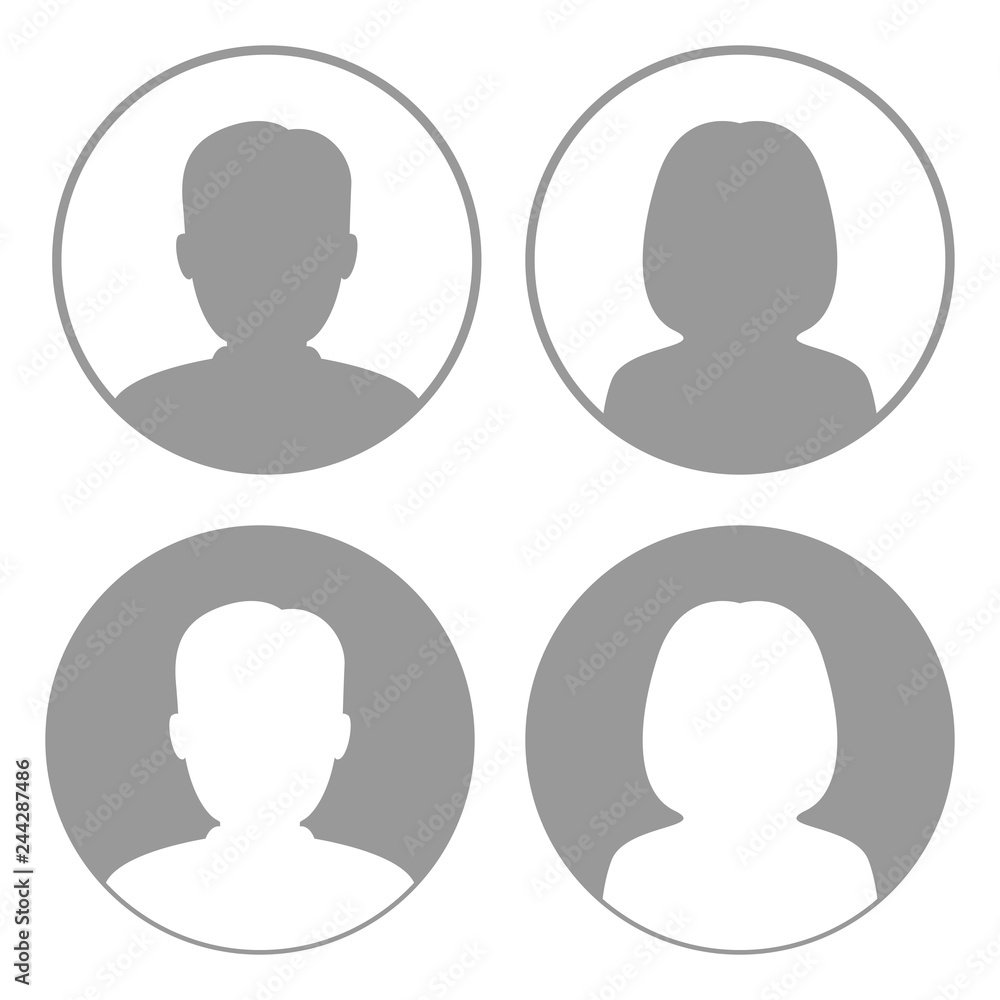 Set of male and female avatars. Vector icon. Set of male and female avatars. Vector icon.