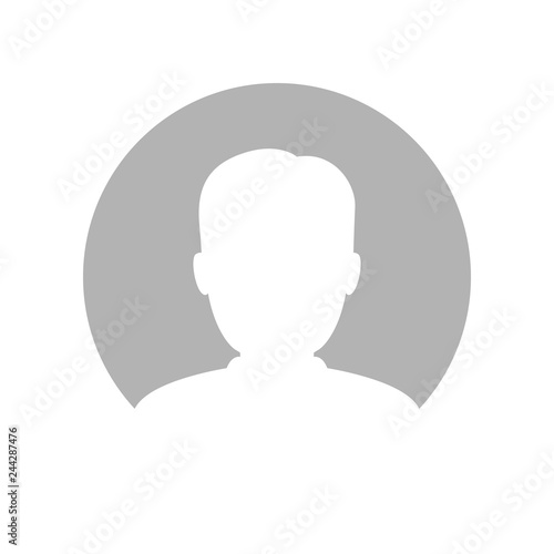 Man silhouette in circle. Vector icon.