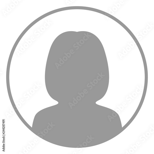 Female user avatar. Vector icon.